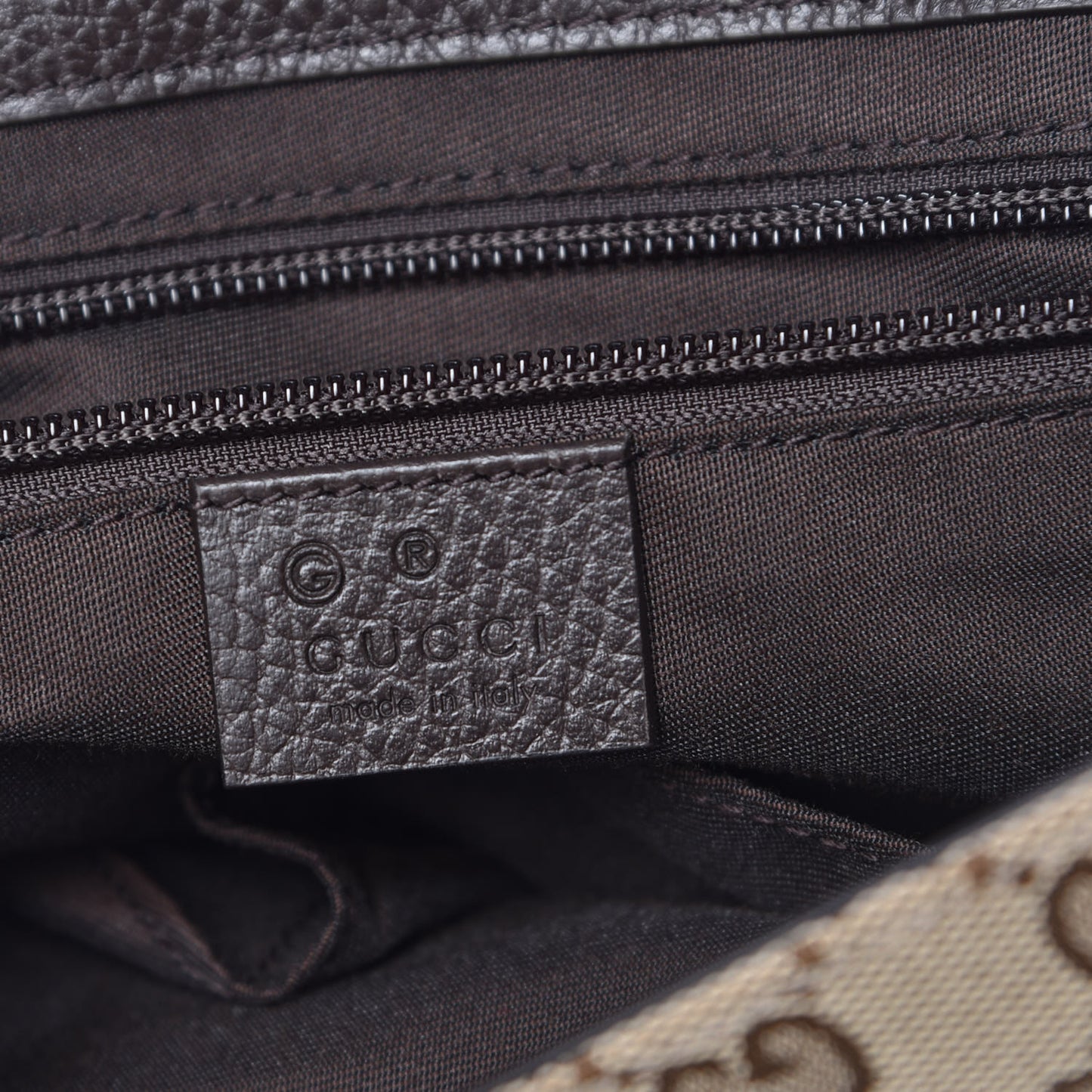 Monogram Flap Messenger Bag Beige Dark Brown