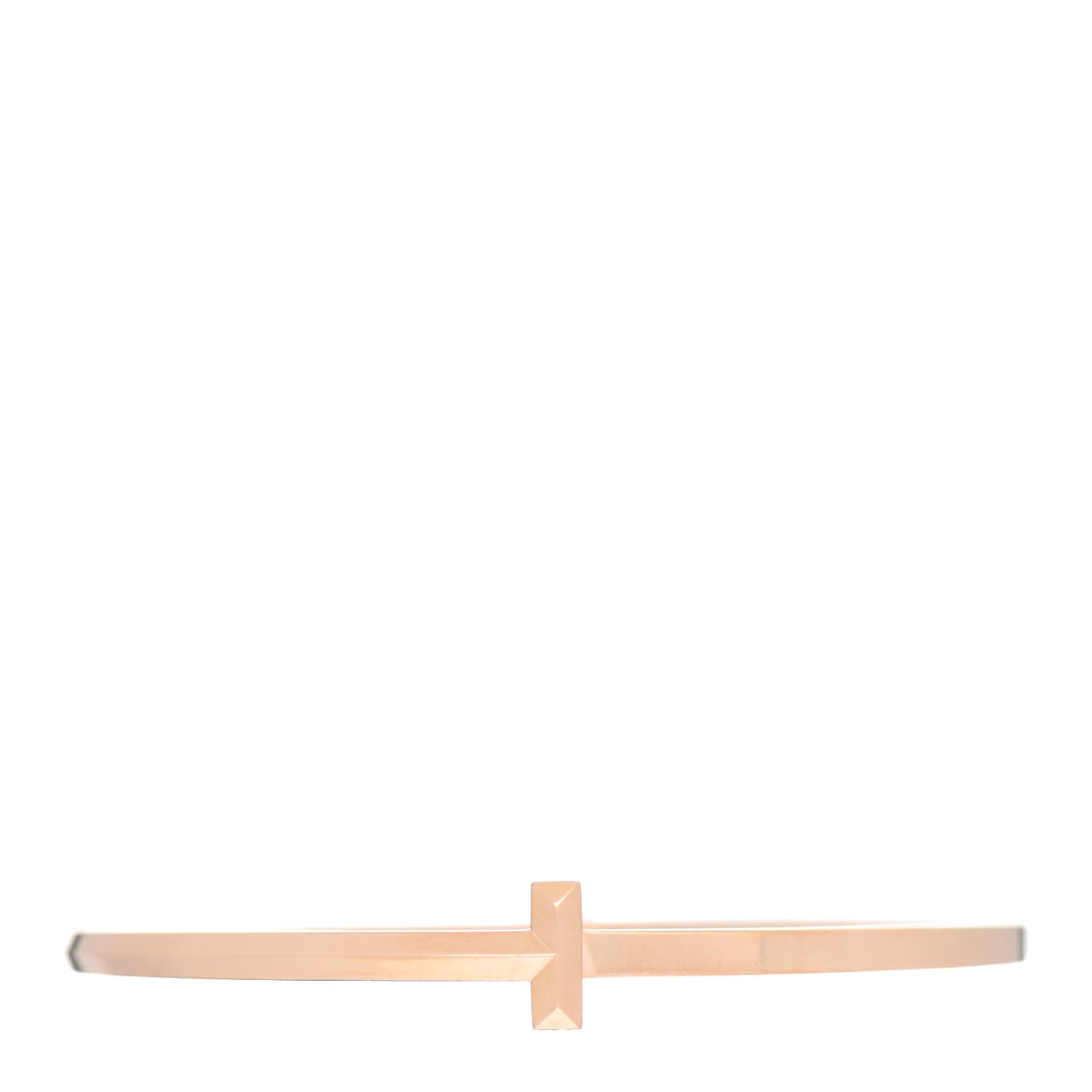 18K Rose Gold Narrow T T1 Hinged Bangle Bracelet