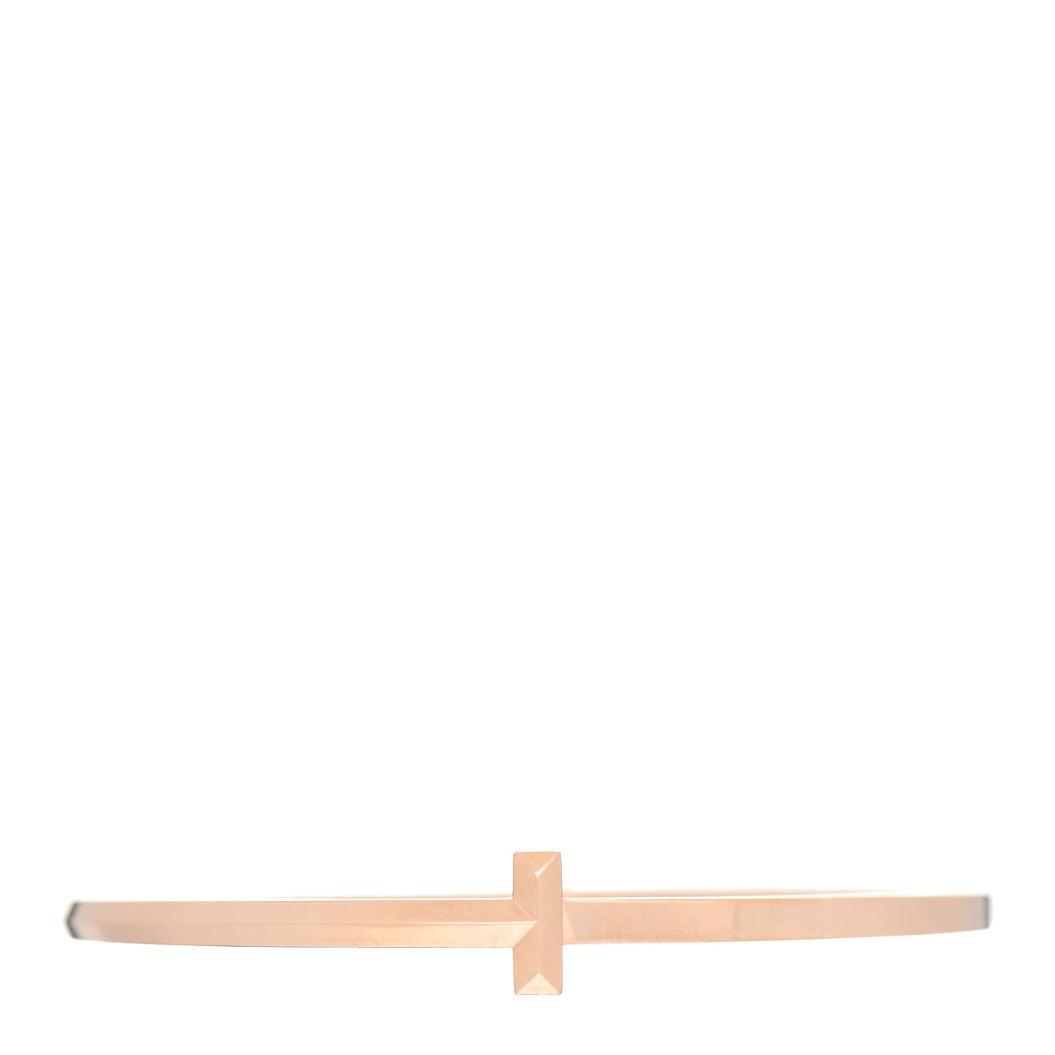 Tiffany 18K Rose Gold Narrow T T1 Hinged Bangle Bracelet 1 of 3