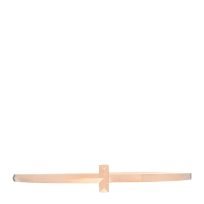 Tiffany 18K Rose Gold Narrow T T1 Hinged Bangle Bracelet 1 of 3