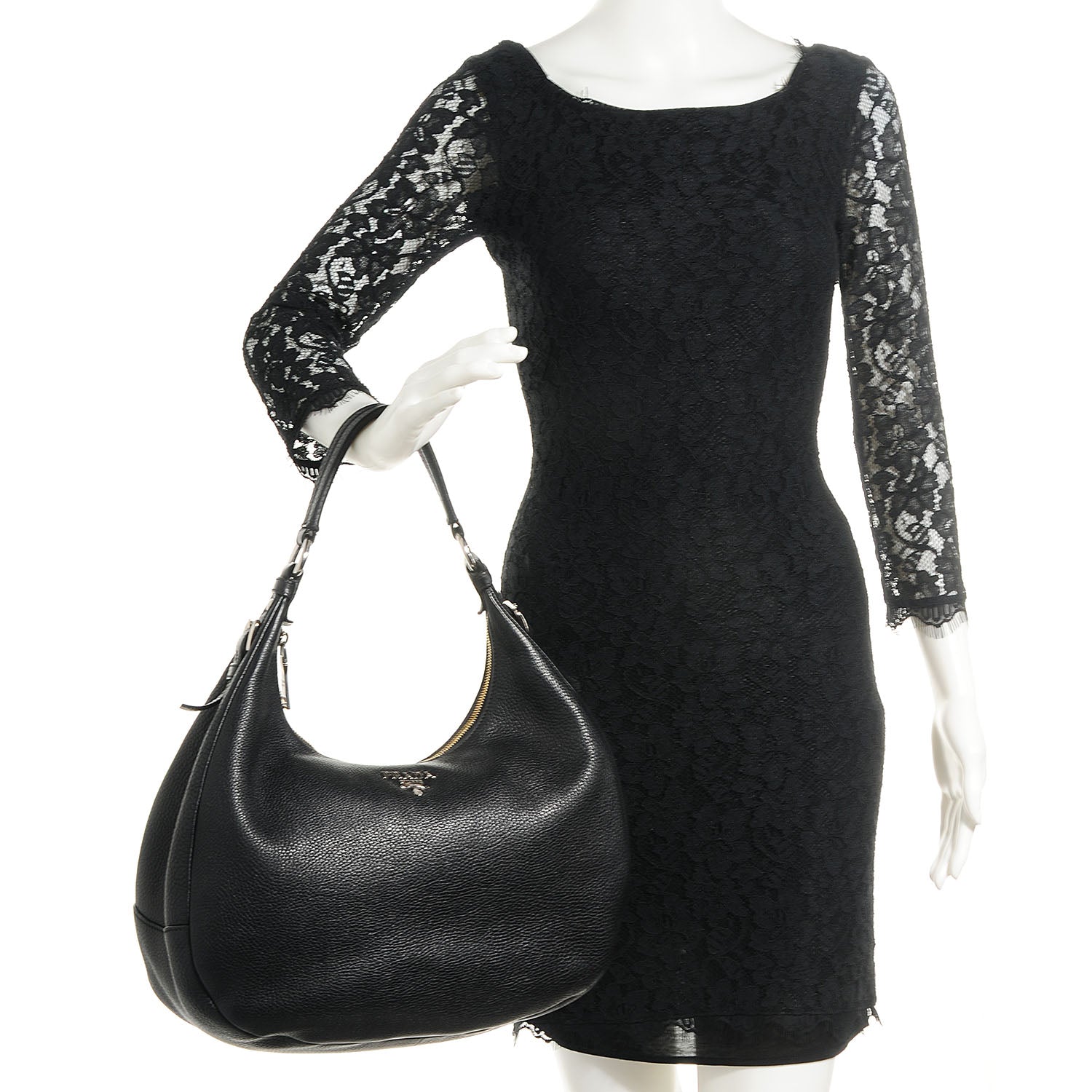 Prada Vitello Daino Hobo Nero Black 2 of 9