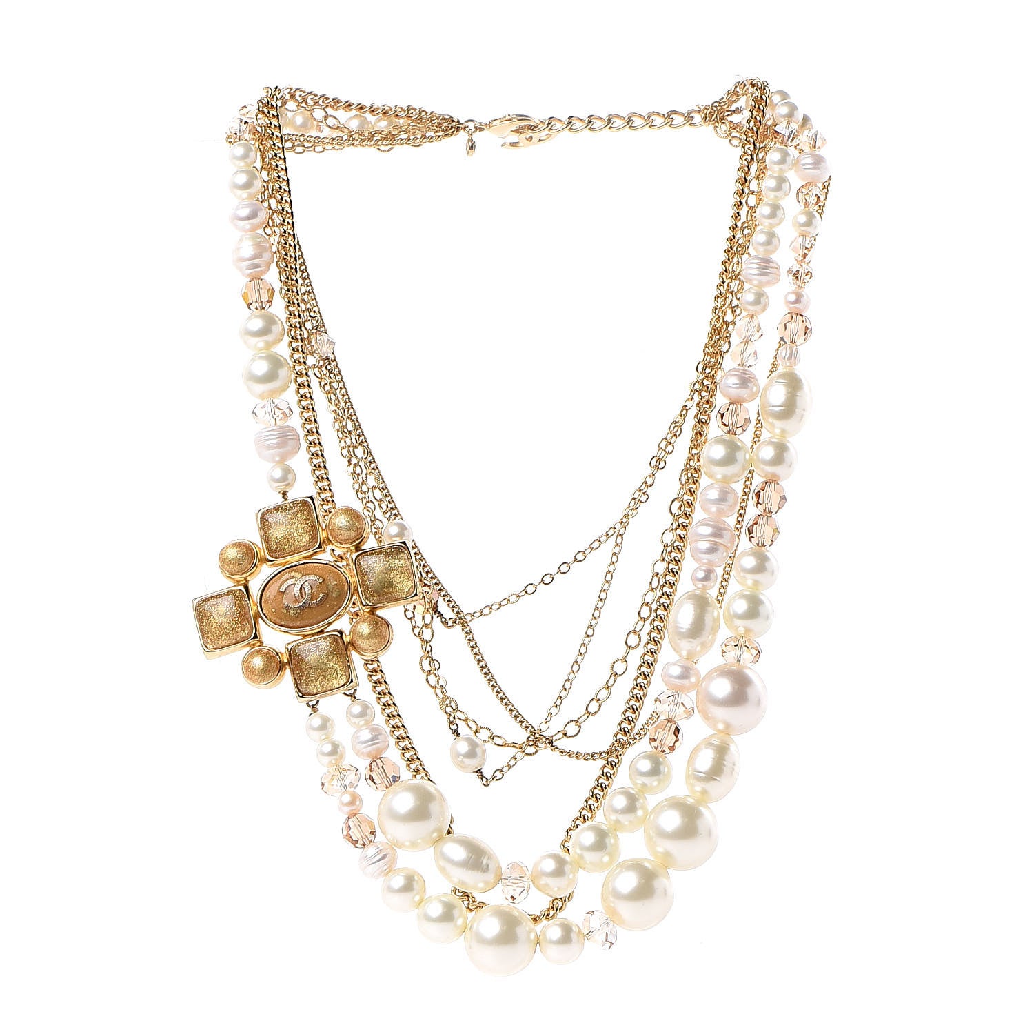 Chanel Glass Pearl Gripoix Necklace 3 of 5