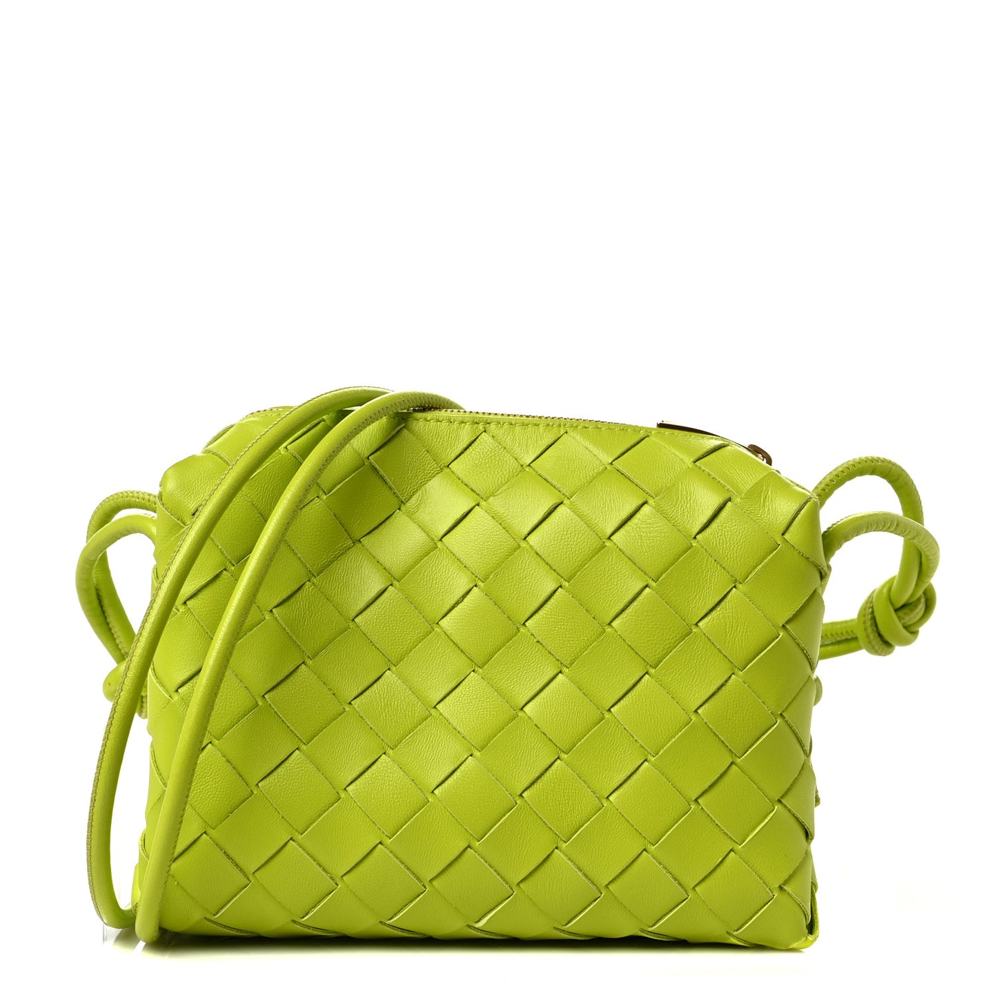 Nappa Intrecciato Mini Loop Camera Bag Acid Kiwi