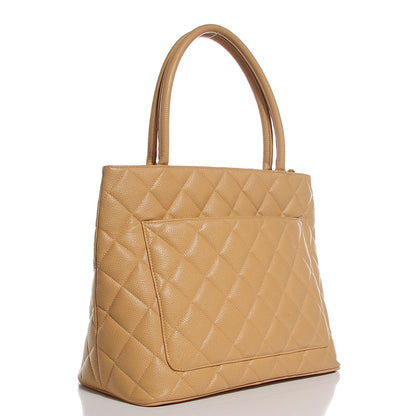 Chanel Caviar Quilted Medallion Tote Beige 3 of 8