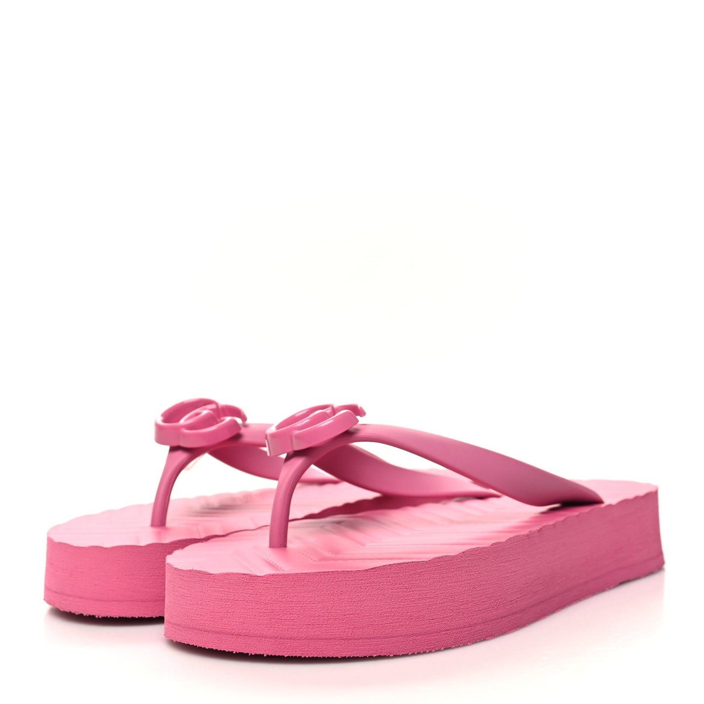 Rubber Chevron Womens GG Thong Sandals 37 Pink Tropical Flower