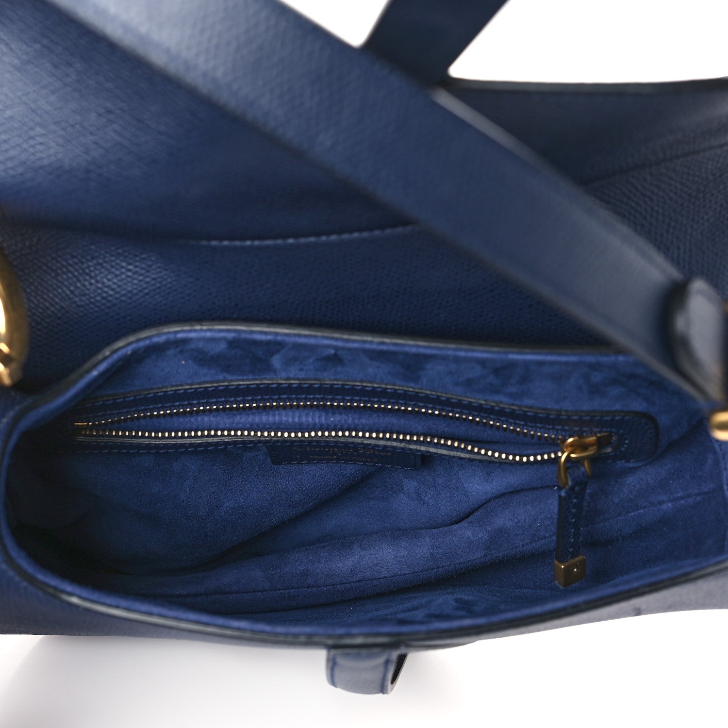 Christian Dior CHRISTIAN DIOR Grained Calfskin Saddle Bag Indigo Blue 5 of 10