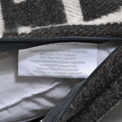 Hermes Wool Cashmere Avalon Pillow PM Ecru Gris Fonce 5 of 5