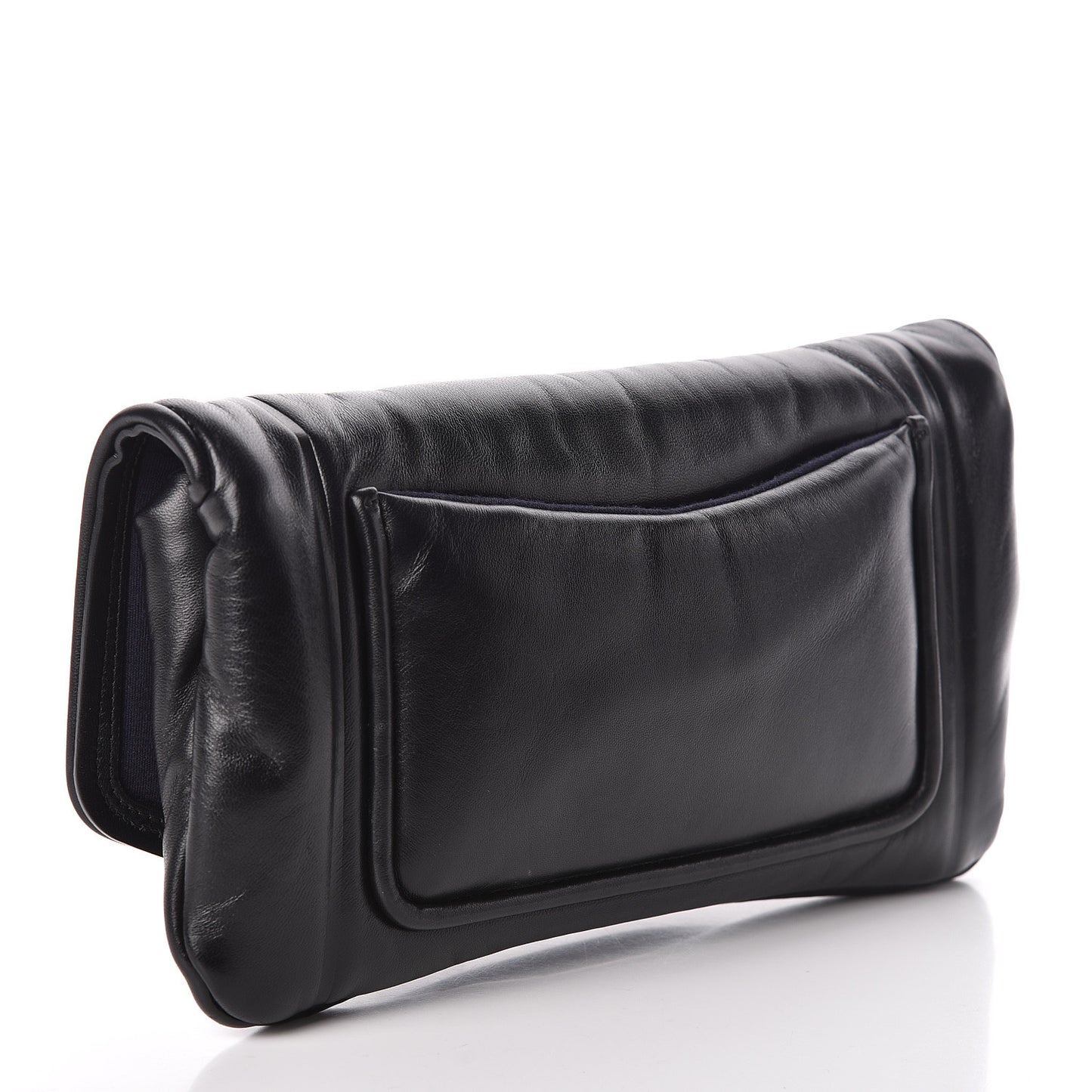 Lambskin Simply Flap Clutch Black