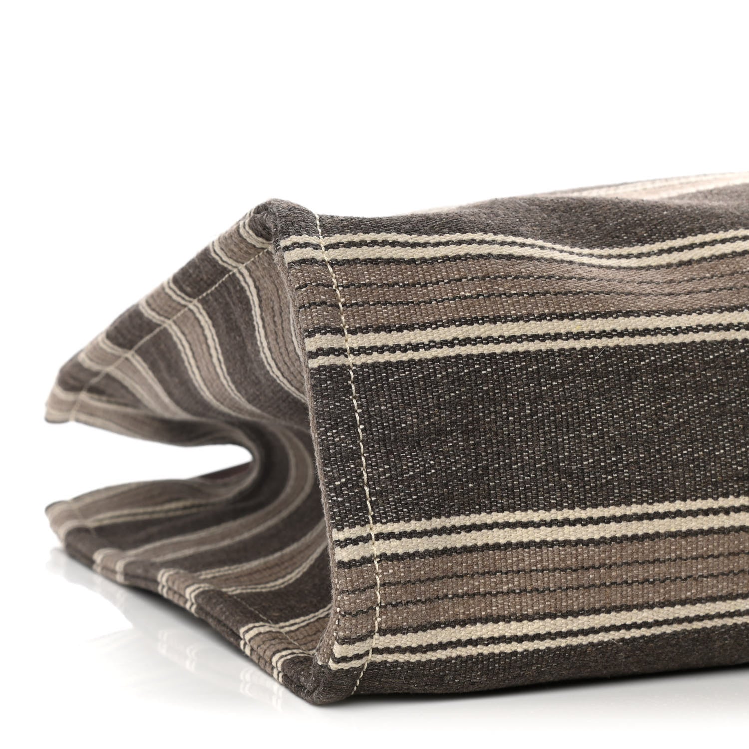 Celine Canvas Calfskin Jacquard Vertical Cabas Grey Brown 8 of 10