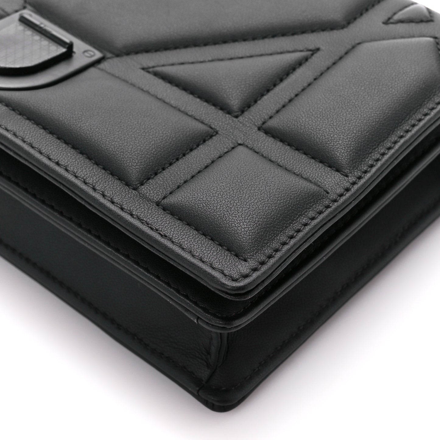 Ultra Matte Calfskin Diorama Wallet on Chain Pouch Black