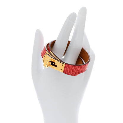 Hermes Lizard Kelly Double Tour Bracelet S Bougainvillea 2 of 5