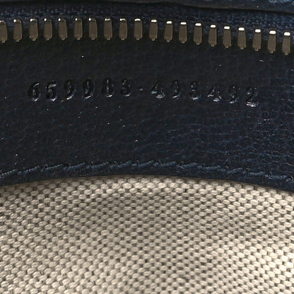 Gucci GG Supreme Monogram Textured Dollar Calfskin Small Retro Interlocking G Tote Bag Beige Blue 7 of 10