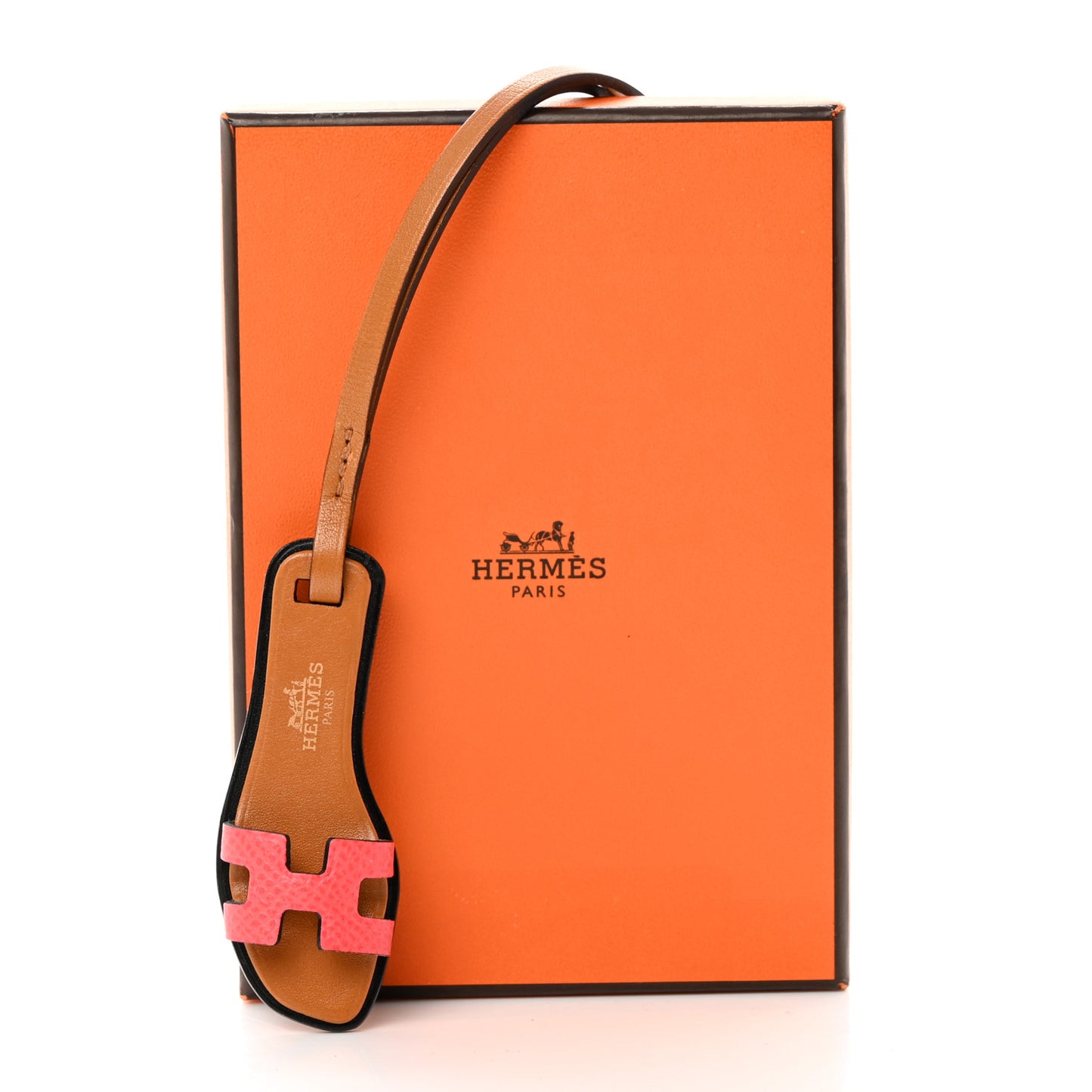 Epsom Butler Calfskin Hunter Oran Nano Bag Charm Rose Texas