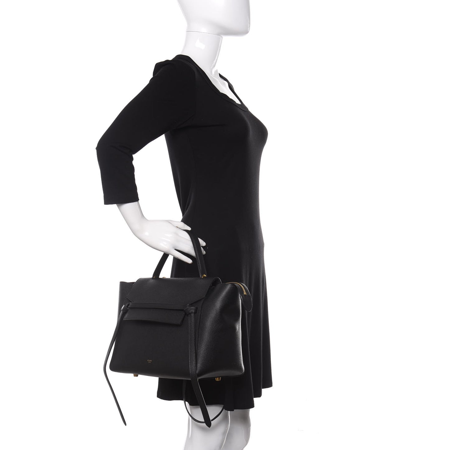 Grained Calfskin Mini Belt Bag Black