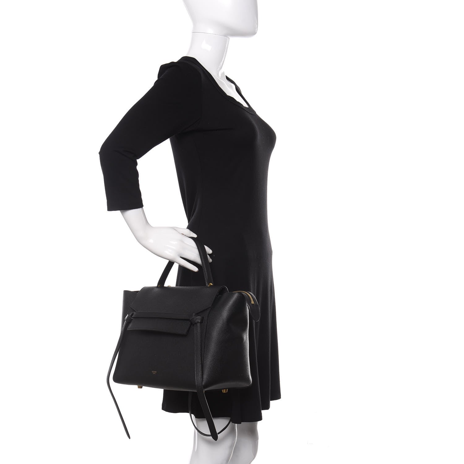 Celine Grained Calfskin Mini Belt Bag Black 3 of 14