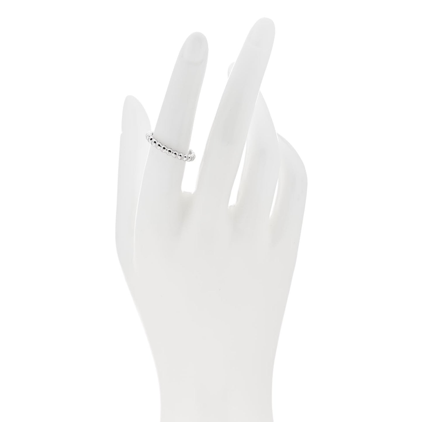 18K White Gold Medium Perlee Ring 53 6.5
