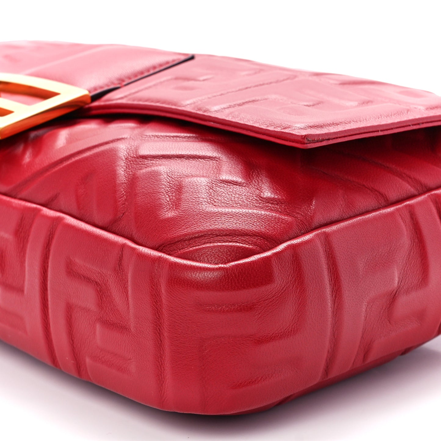 Nappa FF 1974 Embossed Large Baguette Fragola