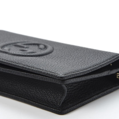 Gucci Pebbled Calfskin Soho Wallet on Chain Black 6 of 9