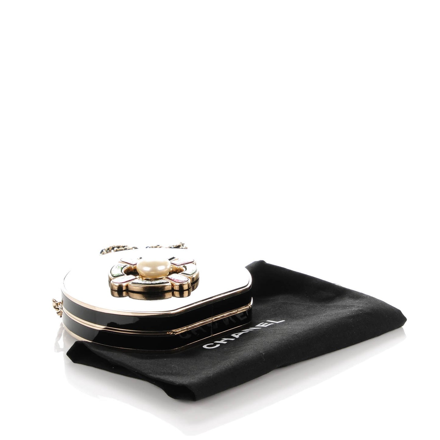 Perspex Gripoix Minaudiere Clutch Black