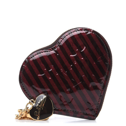 Louis Vuitton Vernis Rayures Coeur Heart Coin Purse Amarante 1 of 7
