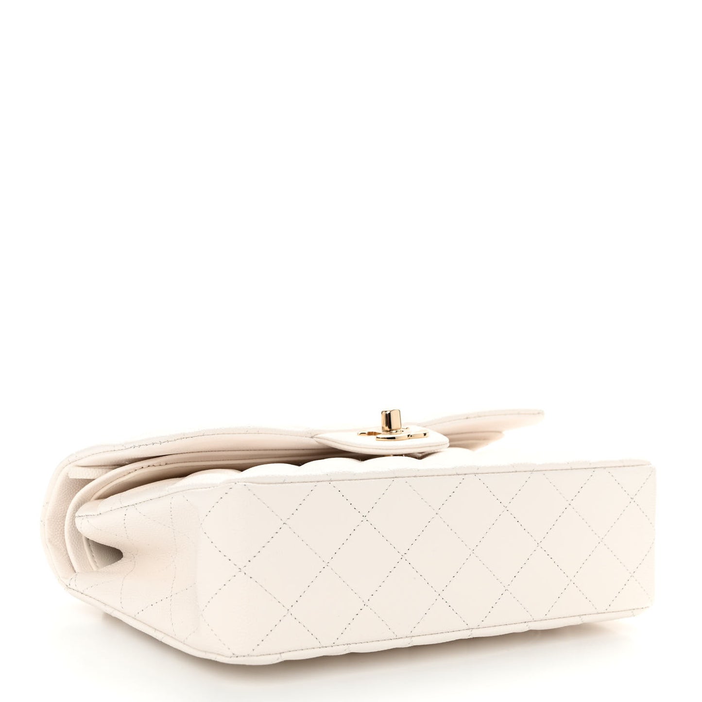 Caviar Quilted Small Double Flap White