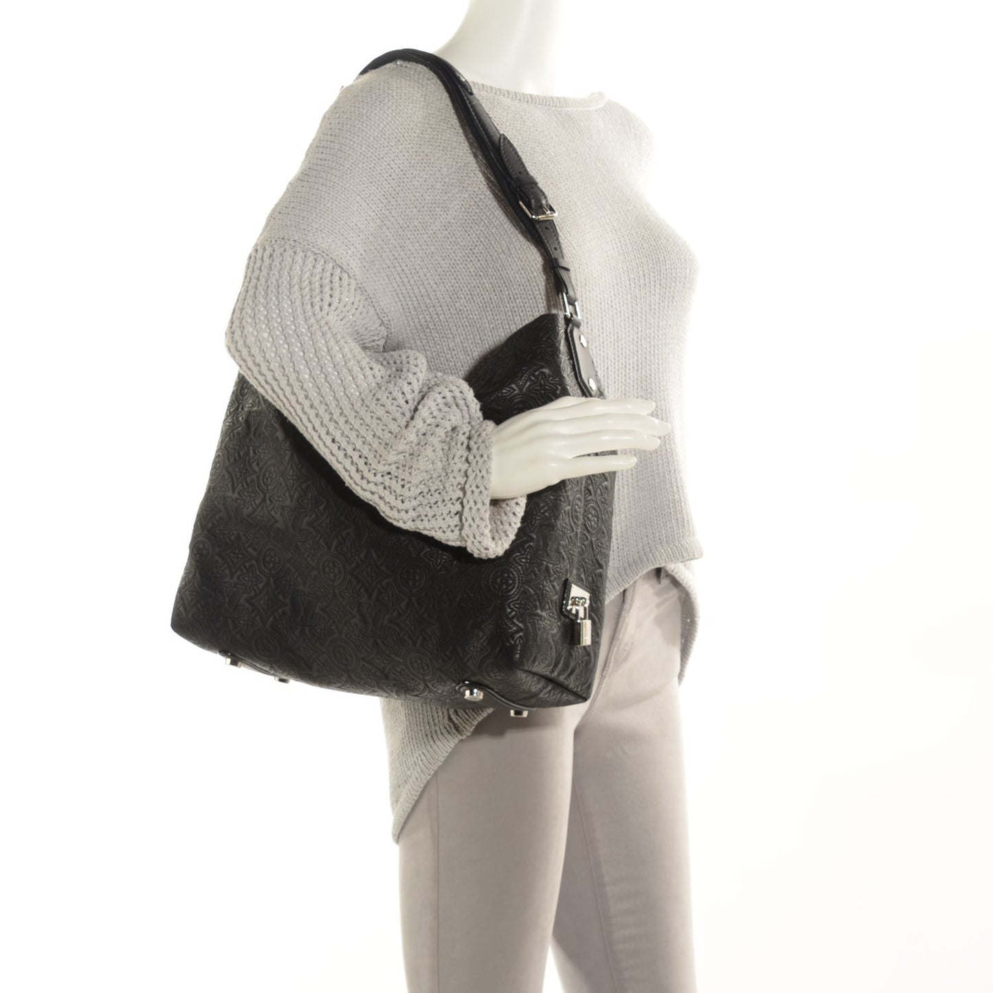 Monogram Lambskin Antheia Hobo PM Black
