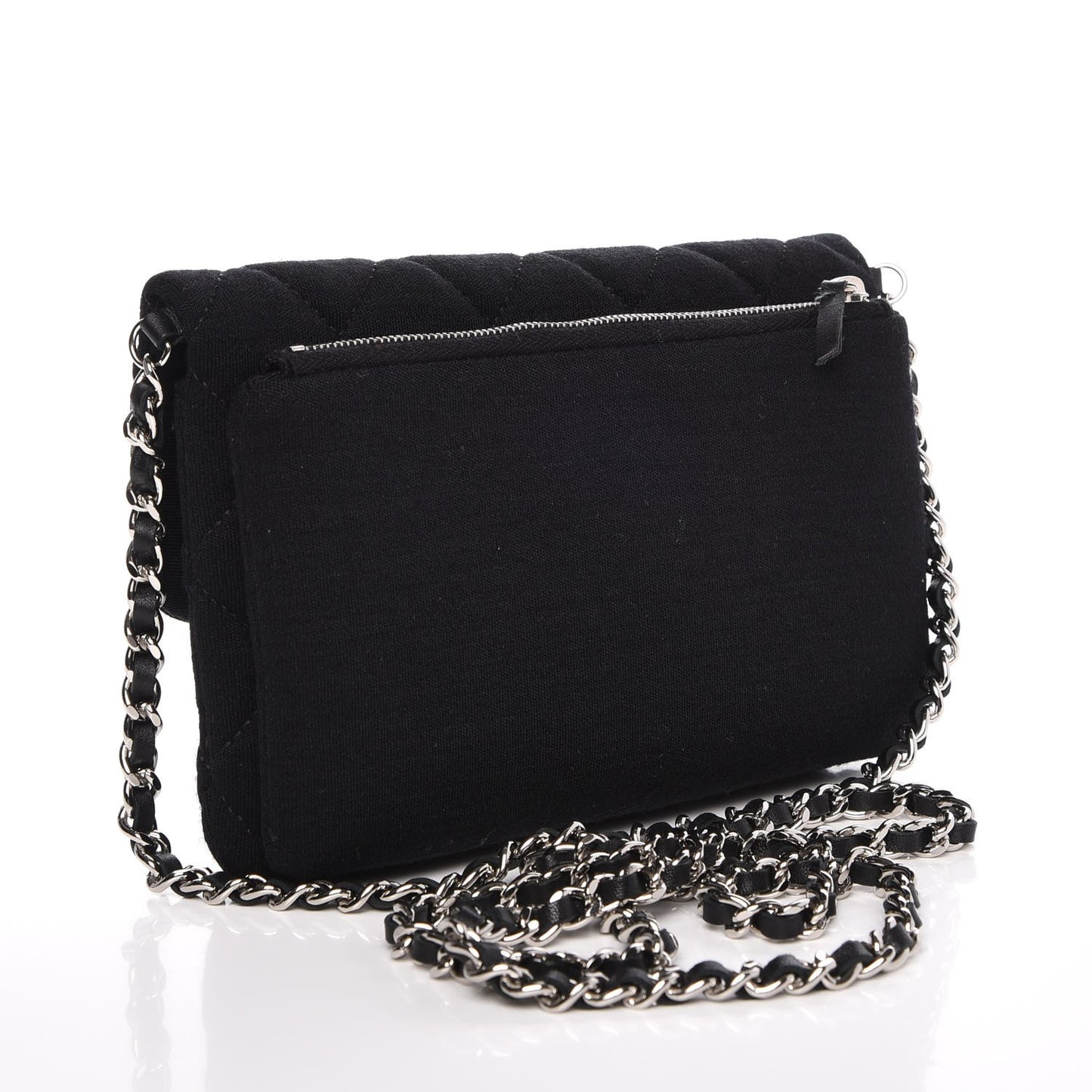 Jersey Quilted Mini Flap Black