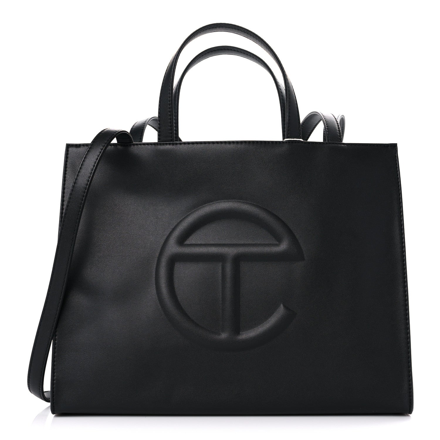 Telfar Vegan Leather Medium Shopping Bag Black 1 of 8