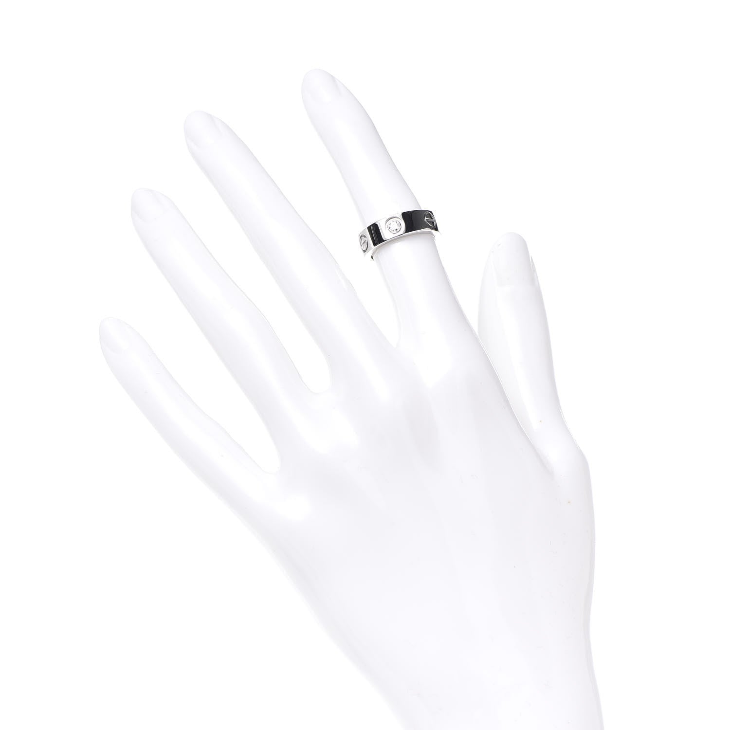 Cartier Platinum 1 Diamond 5.5mm LOVE Ring 47 4 2 of 6