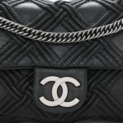 Chanel Lambskin Stitch Small Walk Of Fame Rectangular Flap Black 8 of 13