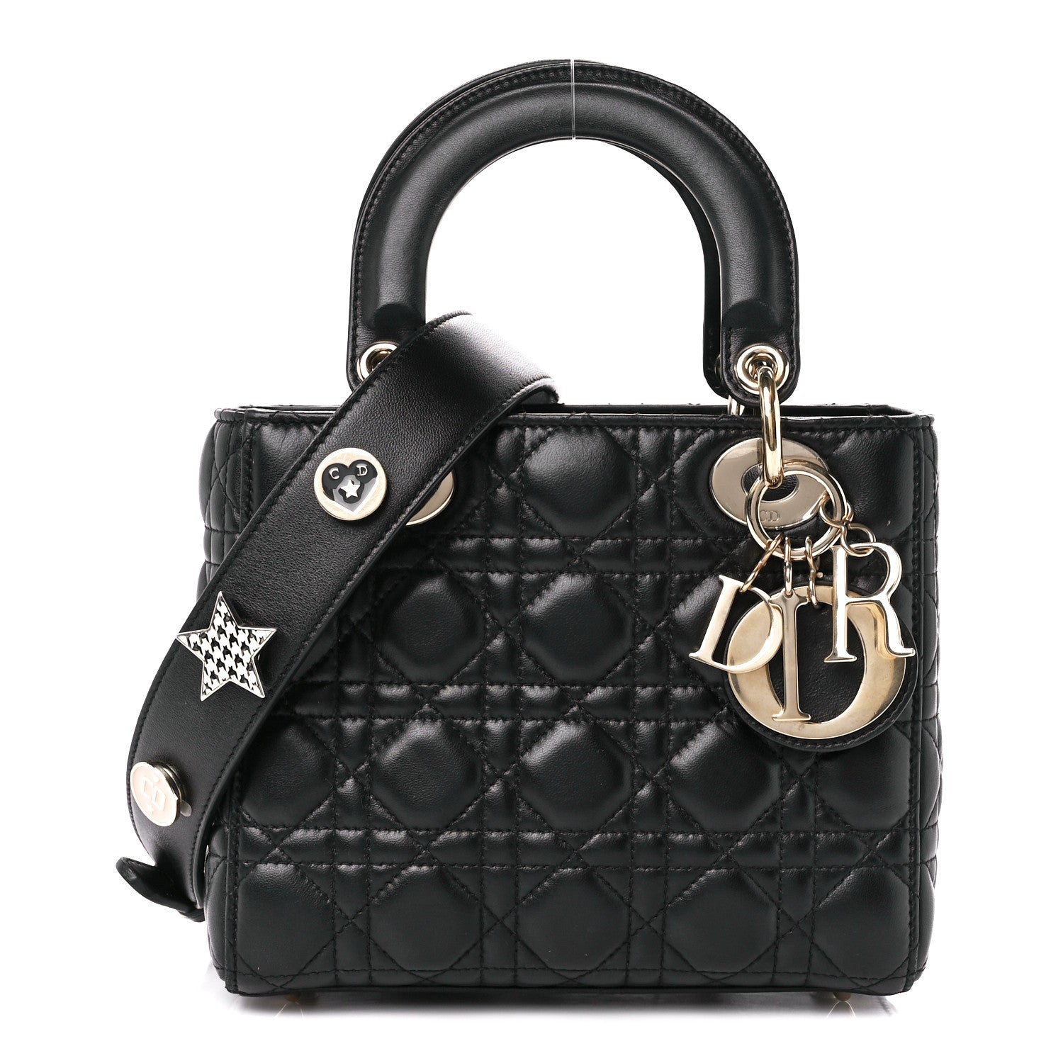 Christian Dior Lambskin Cannage Small Lucky Badges My Lady Dior Black 1 of 12