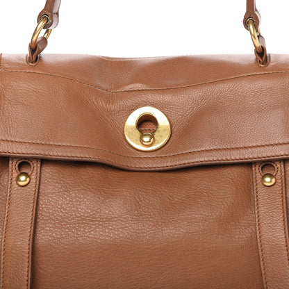 Saint Laurent Calfskin Canvas Medium Muse Two Brown 10 of 10