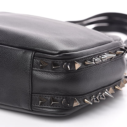 Christian Louboutin Calfskin Spikes Shoulder Bag Black 9 of 13