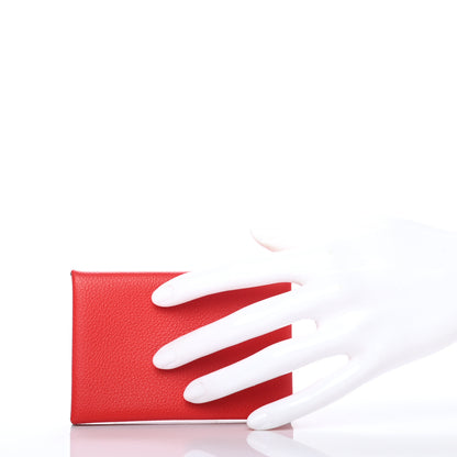 Hermes Evercolor Calvi Card Case Rouge de Coeur 2 of 6