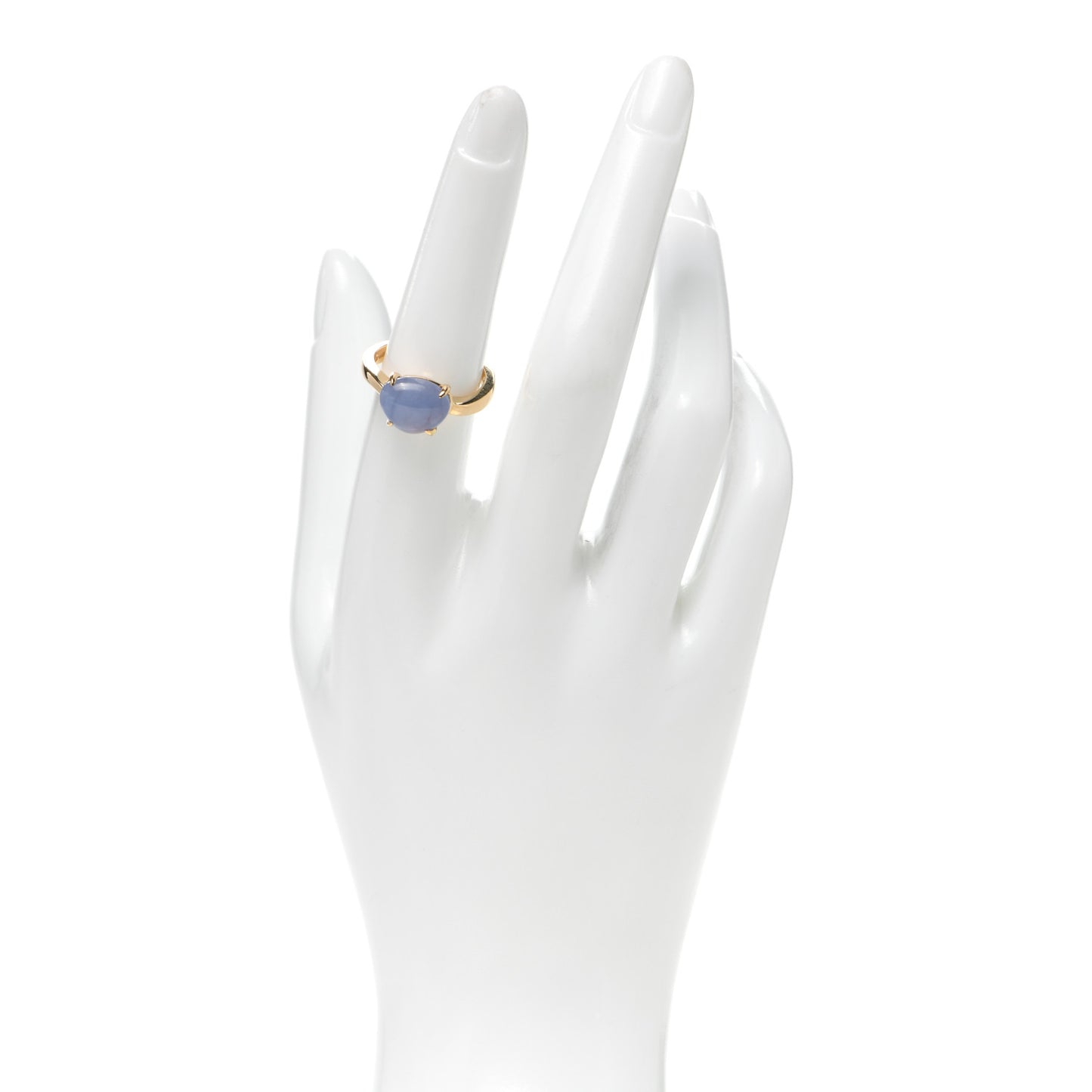 18K Yellow Gold Chalcedony Sassi Ring 54 6.75