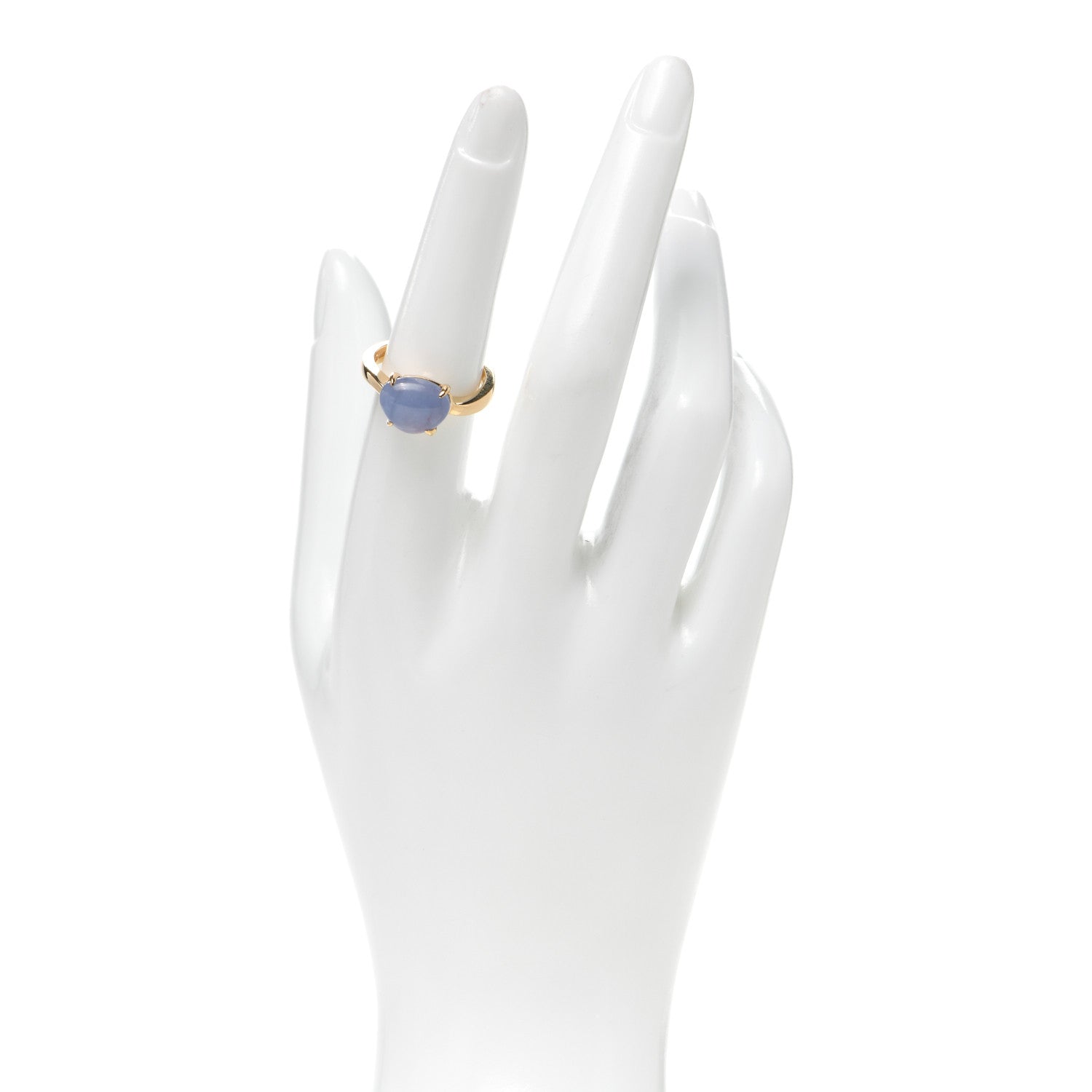 Bulgari 18K Yellow Gold Chalcedony Sassi Ring 54 6.75 2 of 4