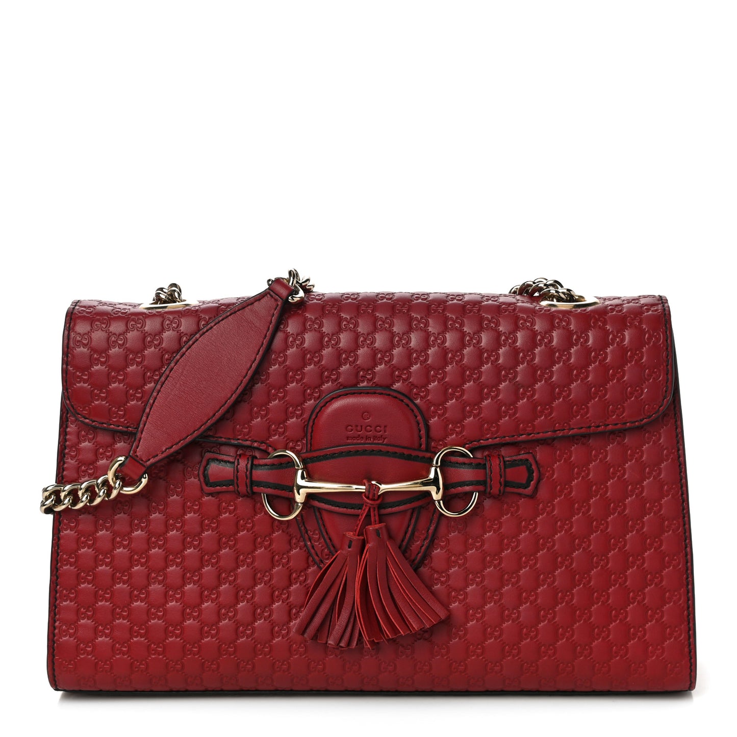 Microguccissima Medium Emily Chain Shoulder Bag Red