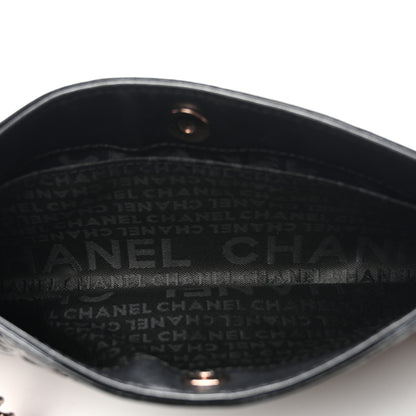 Chanel Patent Camellia Embossed Pochette Black 5 of 10
