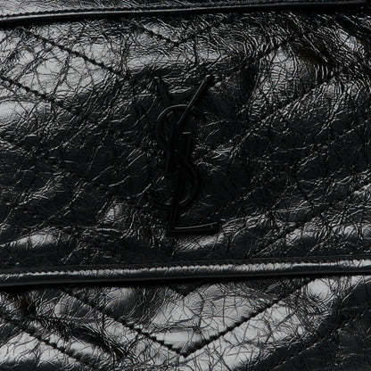 Saint Laurent Crinkled Calfskin Matelasse Monogram Medium Niki Chain Satchel Black 8 of 10