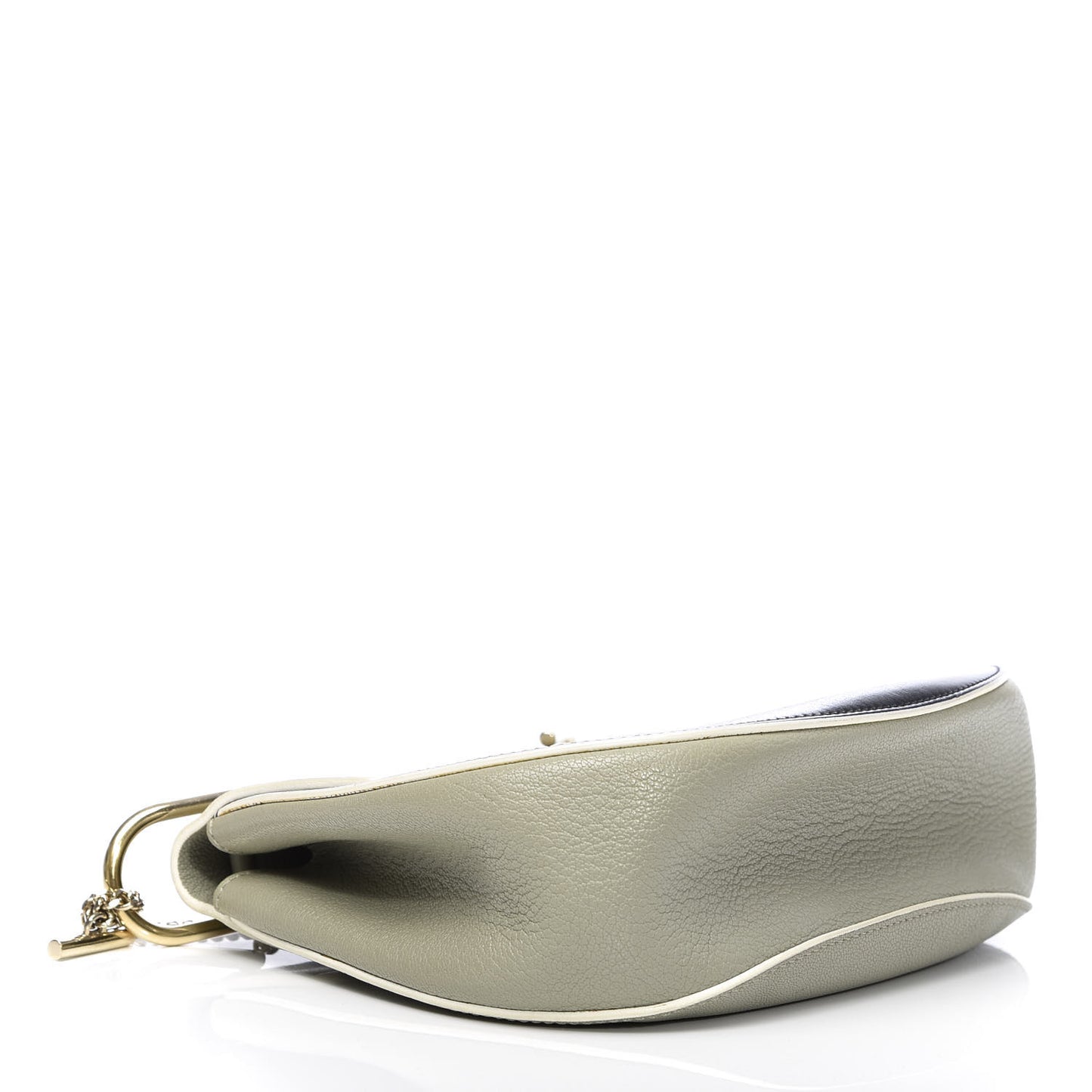 Goatskin Calfskin Bi-Color Drew Shoulder Bag Sage