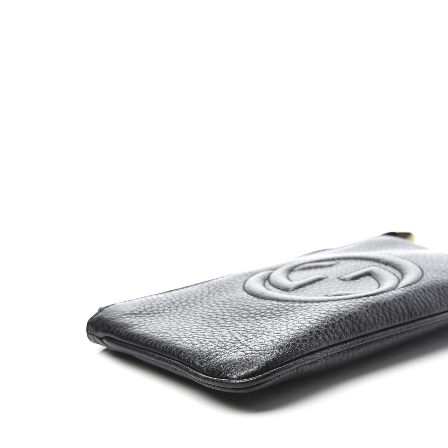 Pebbled Calfskin Soho Wristlet Black