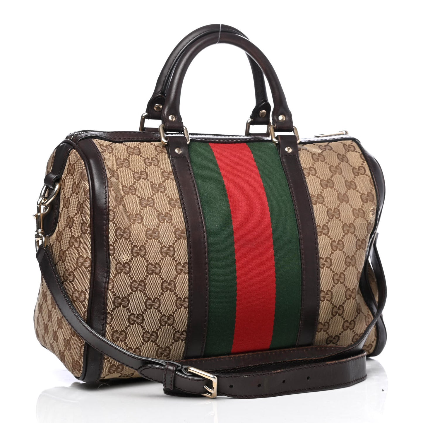 Monogram Vintage Web Medium Boston Dark Brown
