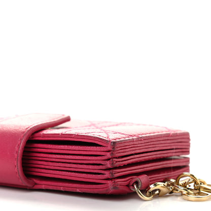 Christian Dior Lambskin Cannage Lady Dior 5-Gusset Card Holder Fuchsia 11 of 12