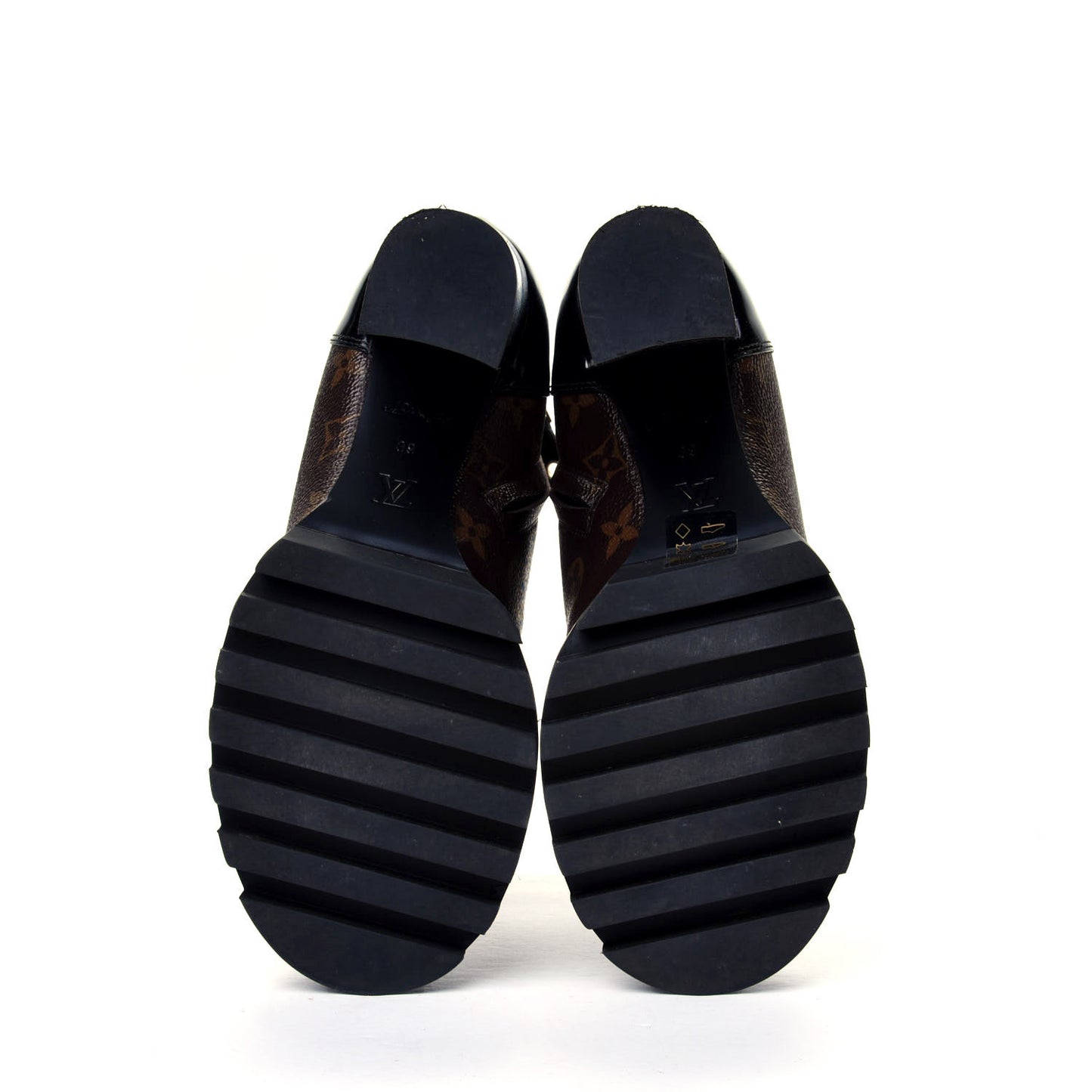 Patent Calfskin Monogram Star Trail Ankle Boots 39 Black