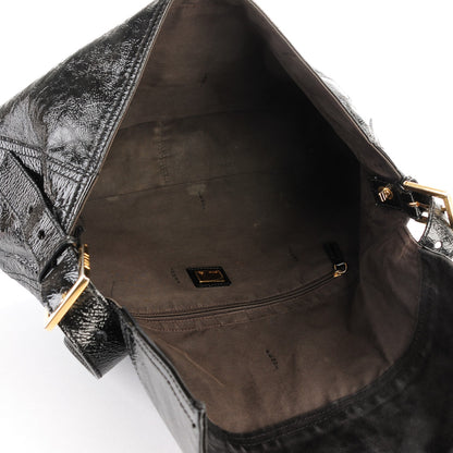 Fendi Vitello Naplak Large Convertible Baguette Black 6 of 16