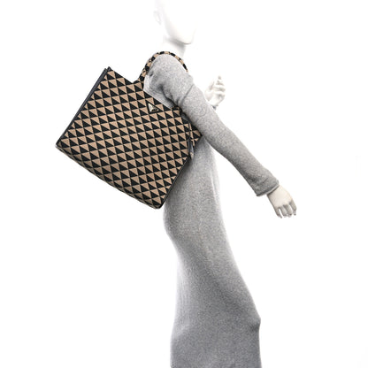 Prada Jacquard Saffiano Triangolo Symbole Embroidered Large Tote Black Corda 2 of 10