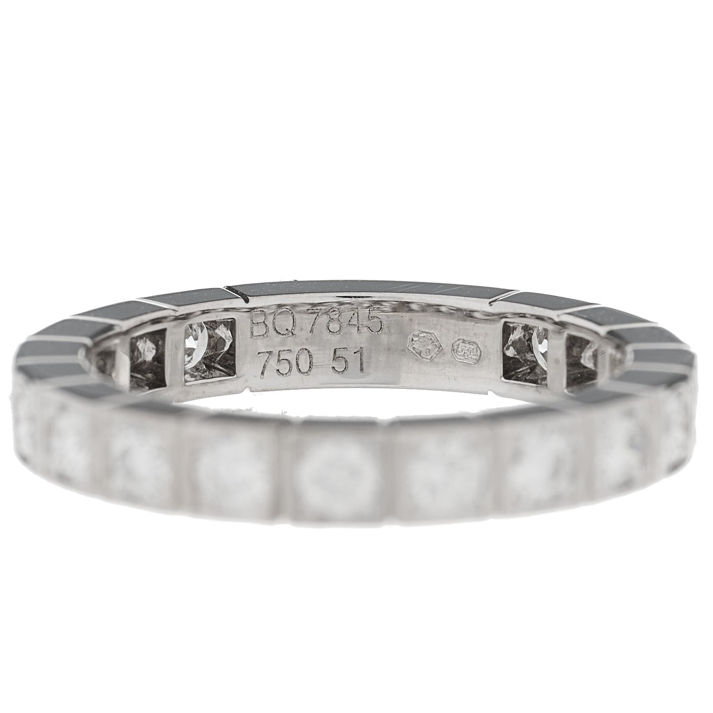 18K White Gold Diamond 3mm Lanieres Ring 51 5.75