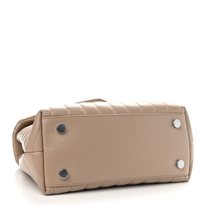 Saint Laurent Calfskin Y Quilted Monogram Medium Loulou Satchel Dark Beige 4 of 9