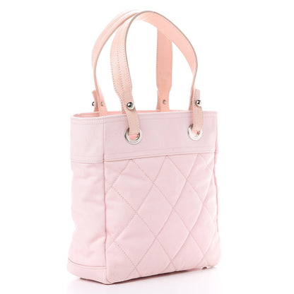 Chanel Coated Canvas Quilted Small Paris Biarritz Tote Light Pink 2 of 16