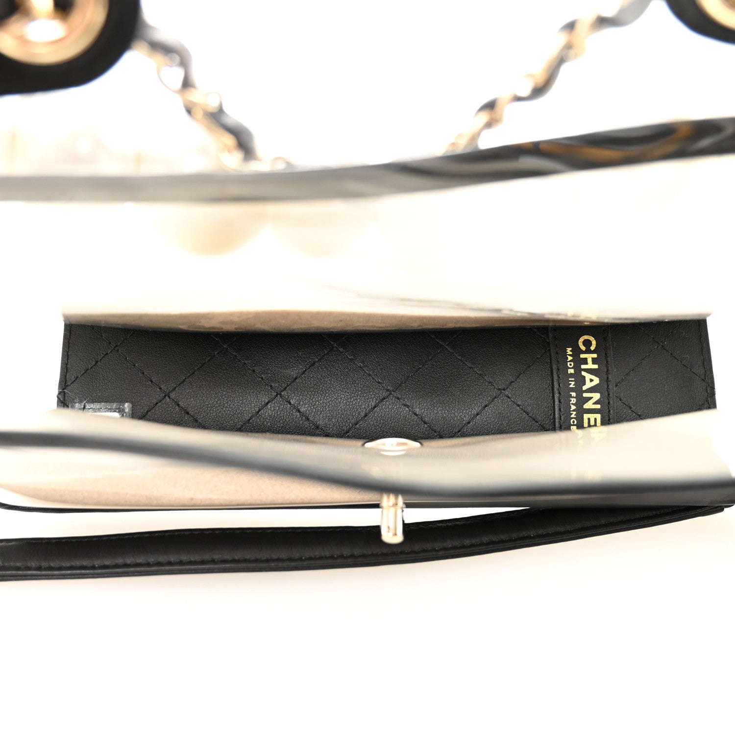Chanel Lambskin PVC Sand By The Sea Flap With Pearl Strap Black 5 of 10